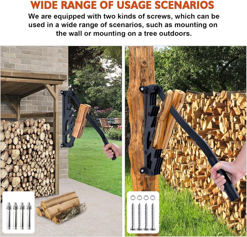 Meyoppm 2025 New Wall Mounted Kindling Splitter, Metal Manual Fire Wood Kindling Splitter with Extended Handle, Portable Log Splitter for Indoor and Outdor Use - Image 4